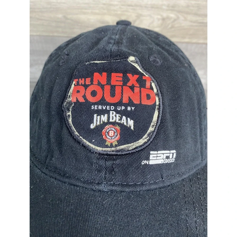 Jim Beam Hat Cap Strap Back Black Twill One‎ Size Mens ESPN Promo Adjustable